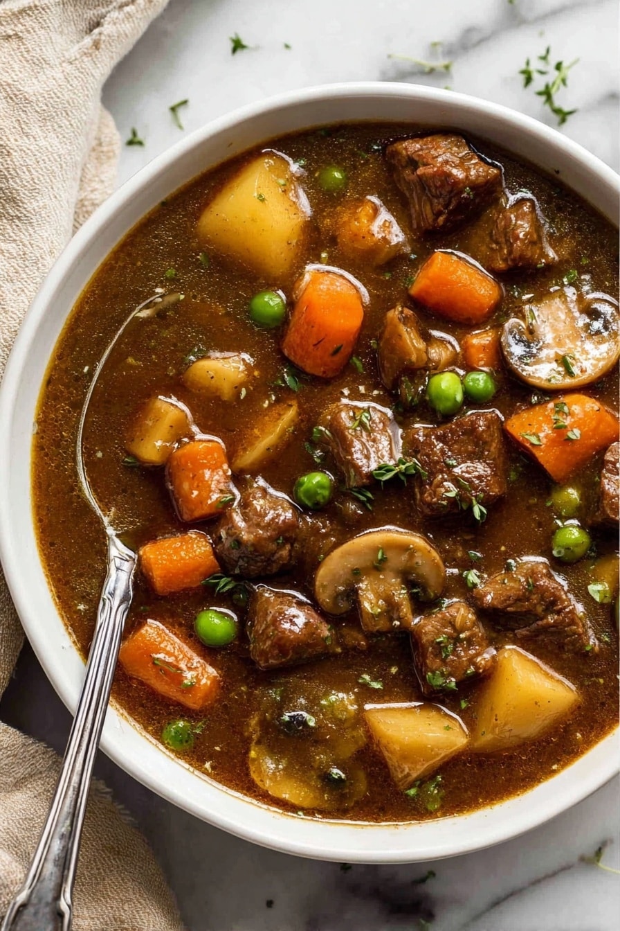 Vegetable Beef Soup - Serving Suggestion