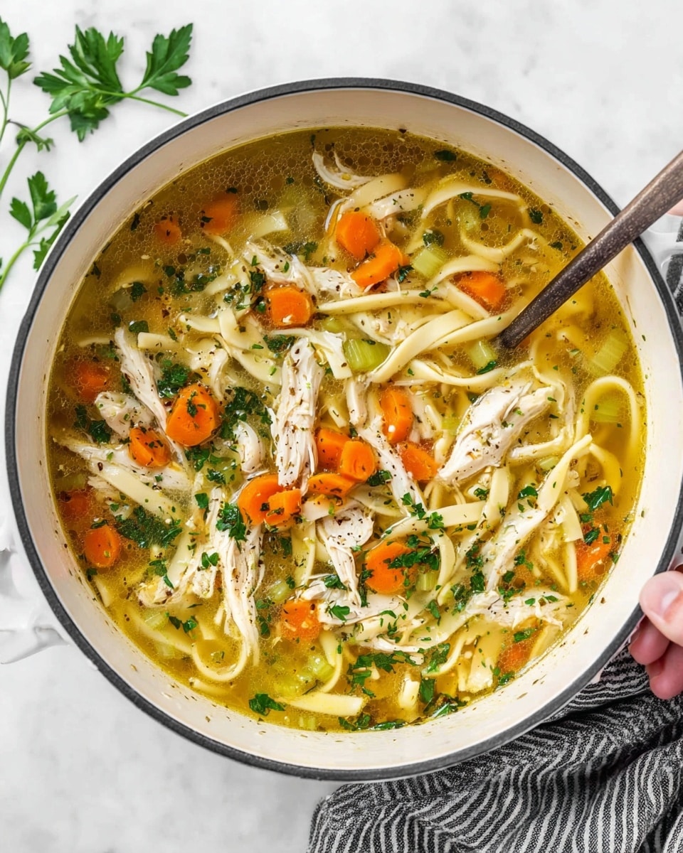 creamy chicken noodle soup - Serving Suggestion
