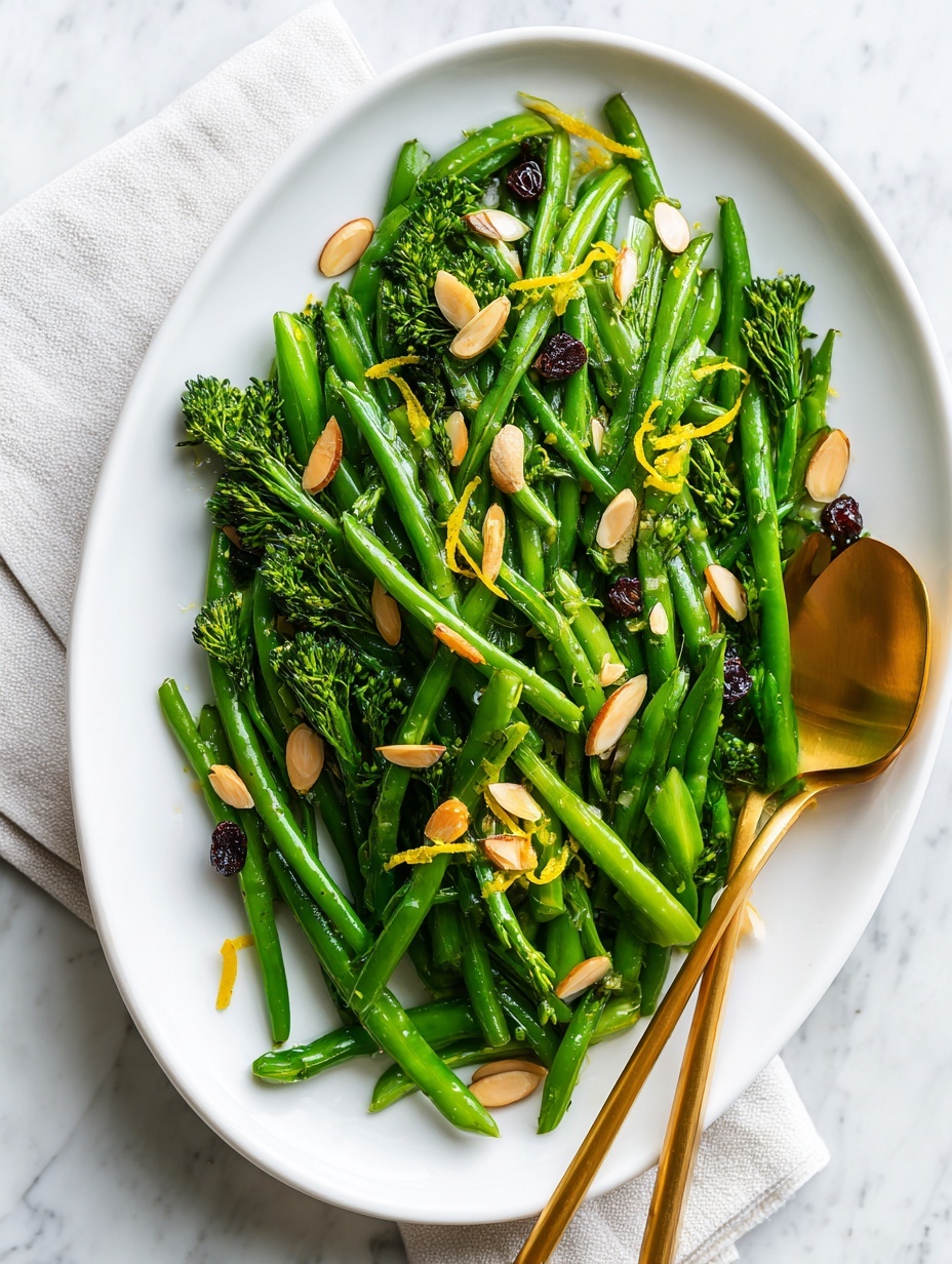 Lemony Sautéed Broccolini and Green Beans - Serving Suggestion