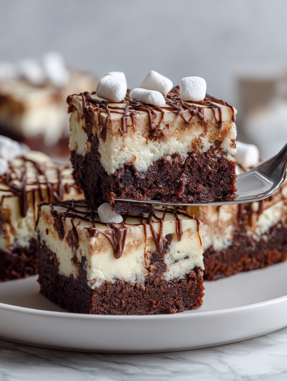 Hot Chocolate Poke Cake - Serving Suggestion