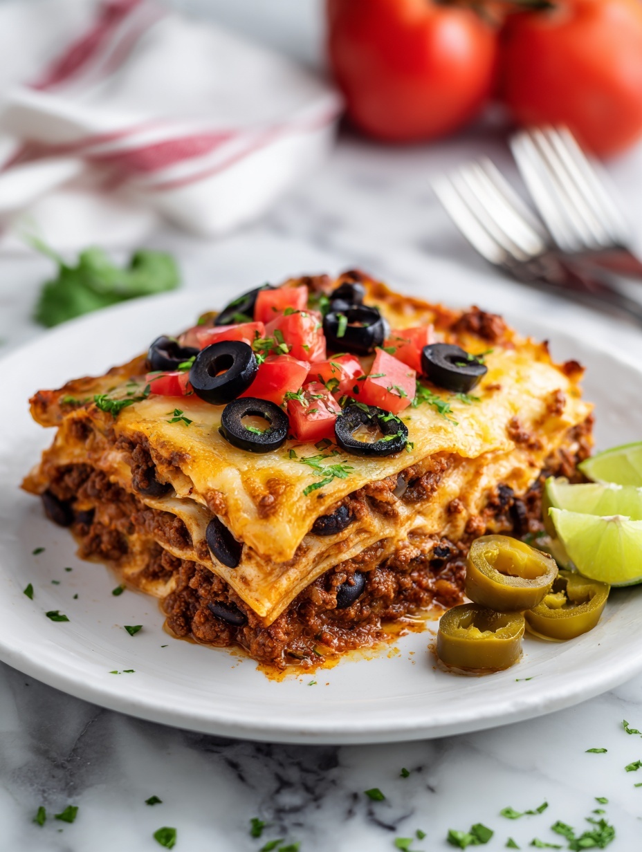 Beef Enchilada Casserole - Serving Suggestion
