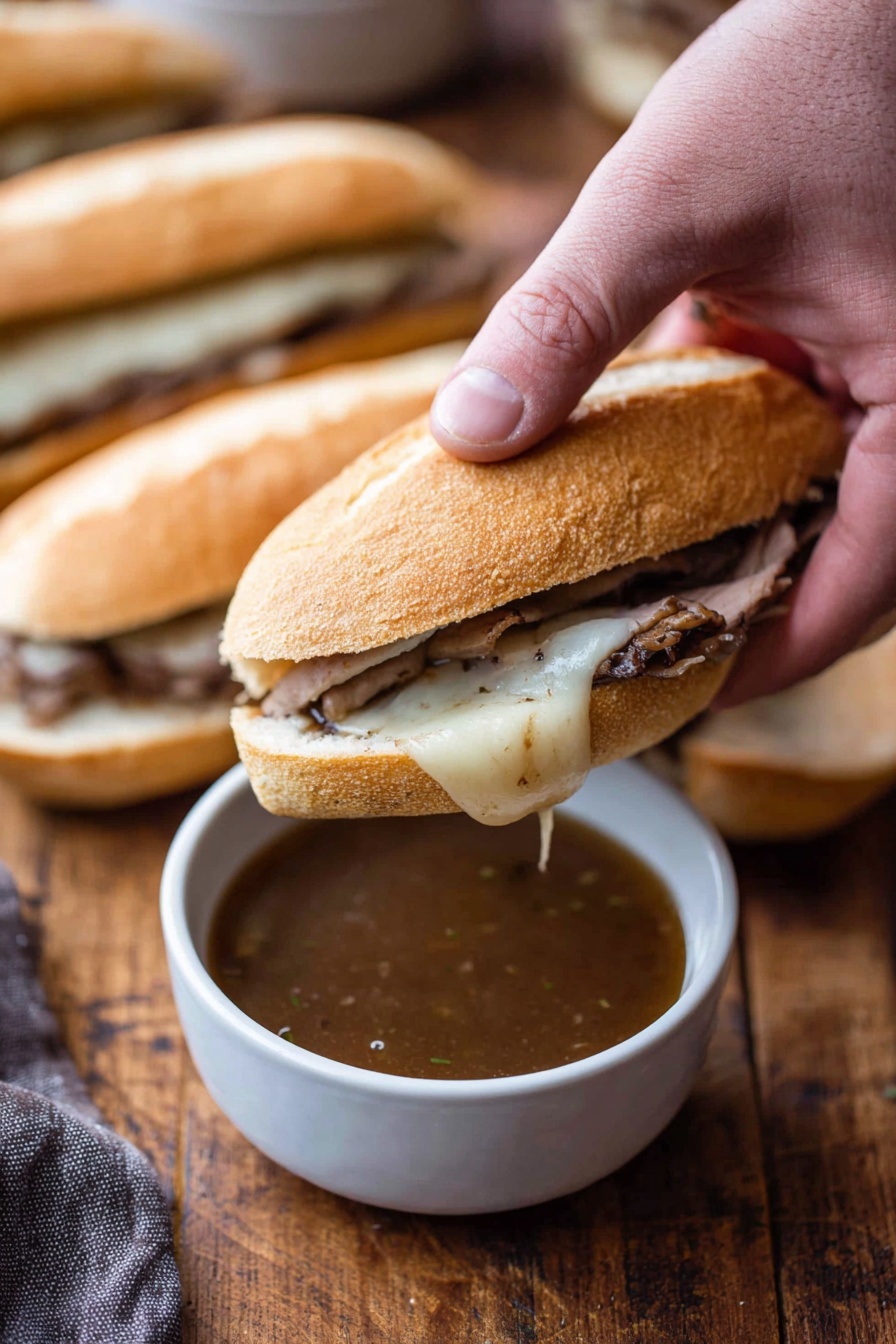 A black cooking pot holds a thick piece of browned meat placed in the center, surrounded by a layer of white onion slices that fill the rest of the pot. The pot sits on a wooden surface with fresh green herbs placed near the top edge. Around the pot are various cooking items including a white pan with bread rolls, a small wooden bowl of coarse salt, a root vegetable, a container with a dark sauce, and a beige cloth with a purple stripe. The whole scene has a rustic, homey feel with natural tones and textures. photo taken with an iphone --ar 2:3 --v 7